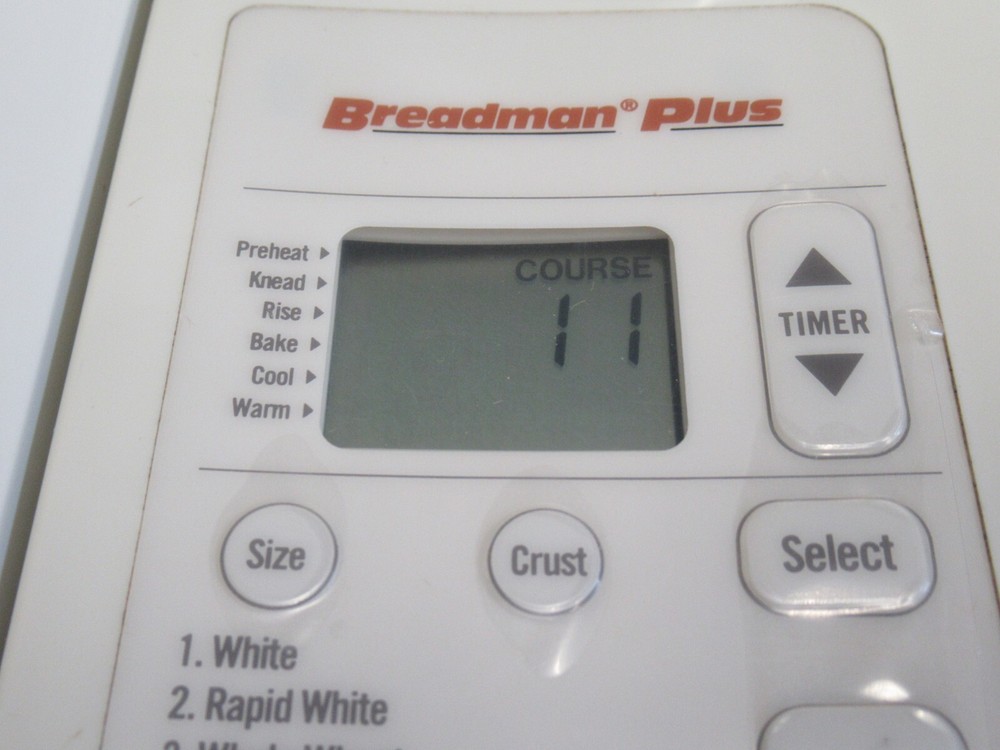 BREADMAN PLUS 1-2 LB. DIG. BREAD MAKER WHITE TR700C, BREAD MACHINE FRUIT & NUT +