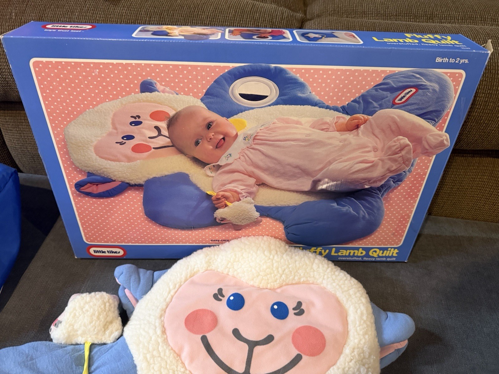 IN BOX Vintage 1992 Little Tikes Fluffy Lamb Quilt Baby Play Mat Tummy Time Toy