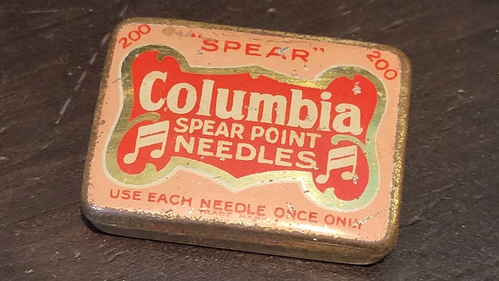 Gramophone phonograph needle Tin Columbia Spear With Needles