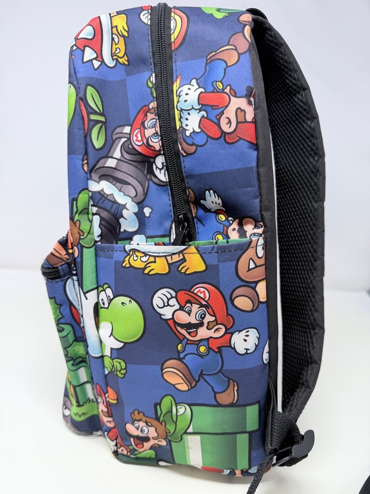 Nintendo Super Mario Kids School Backpack W/ Adjustable Straps- Multi Colored