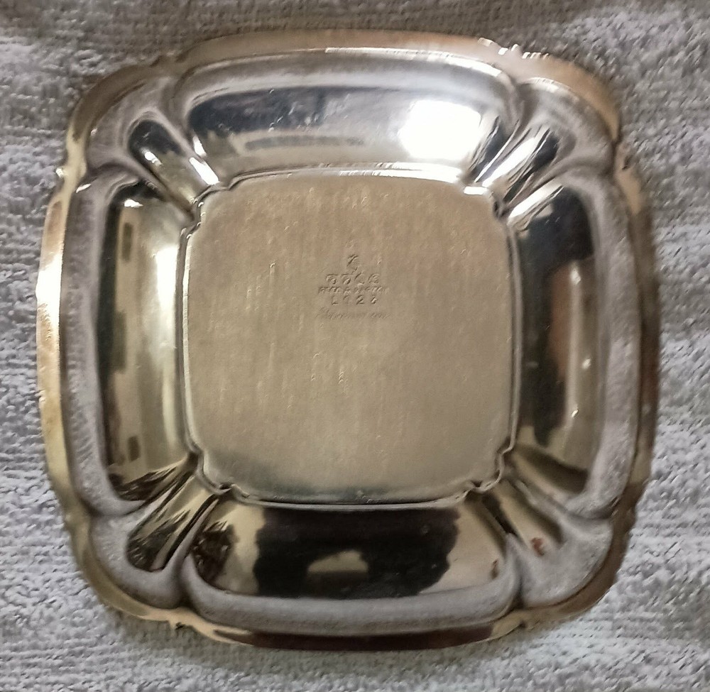 Reed & Barton #1023 Silver-Plate Square Candy Bowl-Pattern/Shannon
