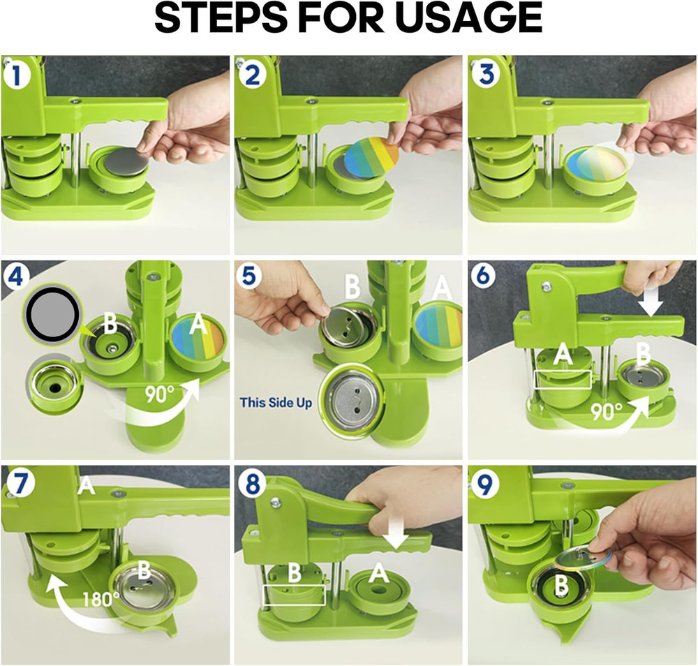 Button Maker Machine 58Mm Pin Installation-Free DIY Pin Badge Button Maker Press
