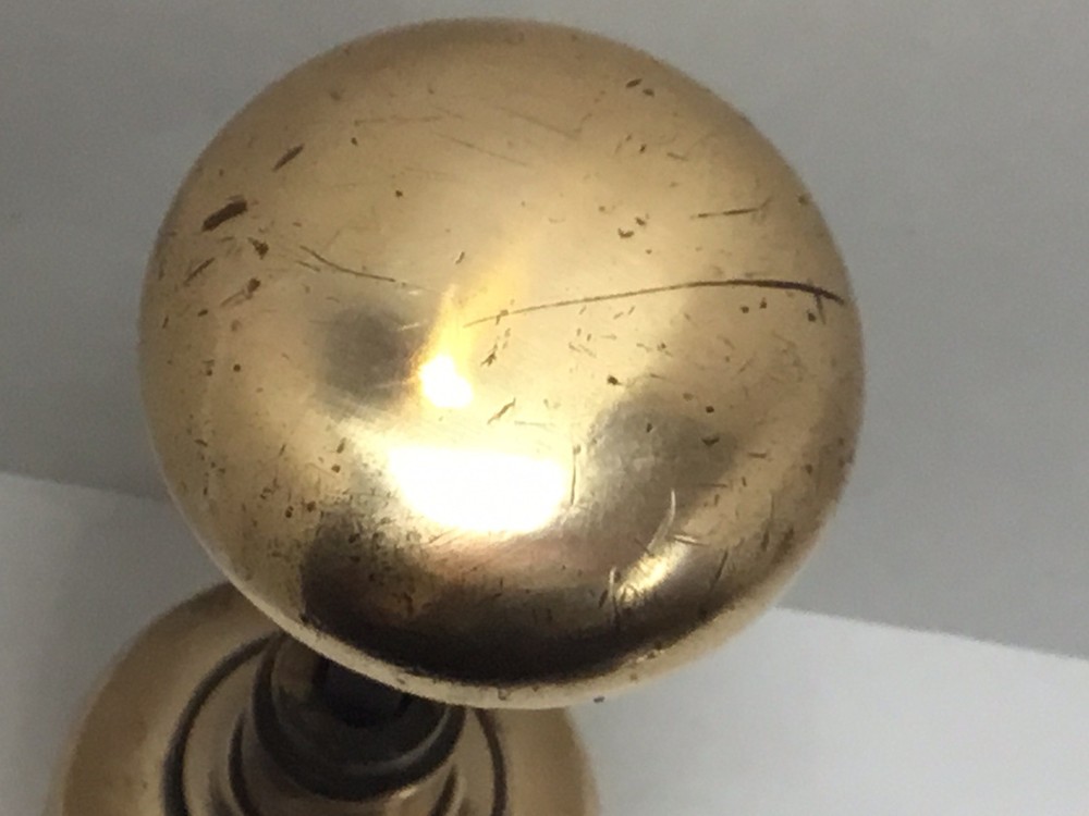 Vintage Solid Brass Door Handle Set … 2.25” Salvaged Hardware