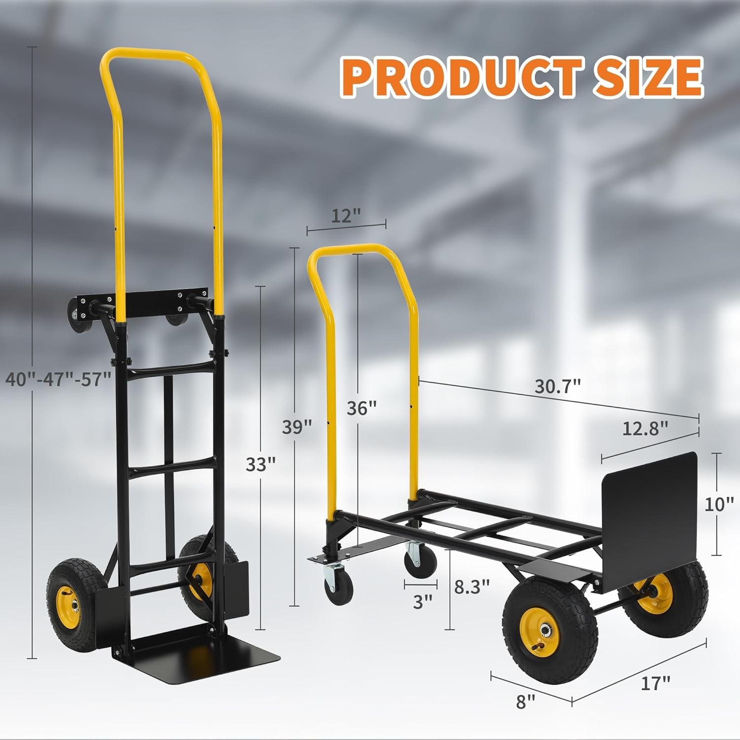 Industrial Hand Truck 800 lb Capacity Heavy-Duty Appliance Dolly