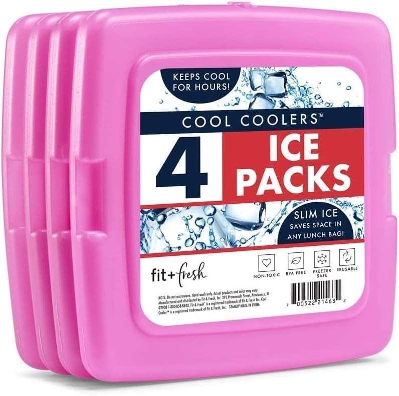 Quick Freeze 4 Pack Slim Ice Packs – Versatile & Non-Toxic Cooling Solution