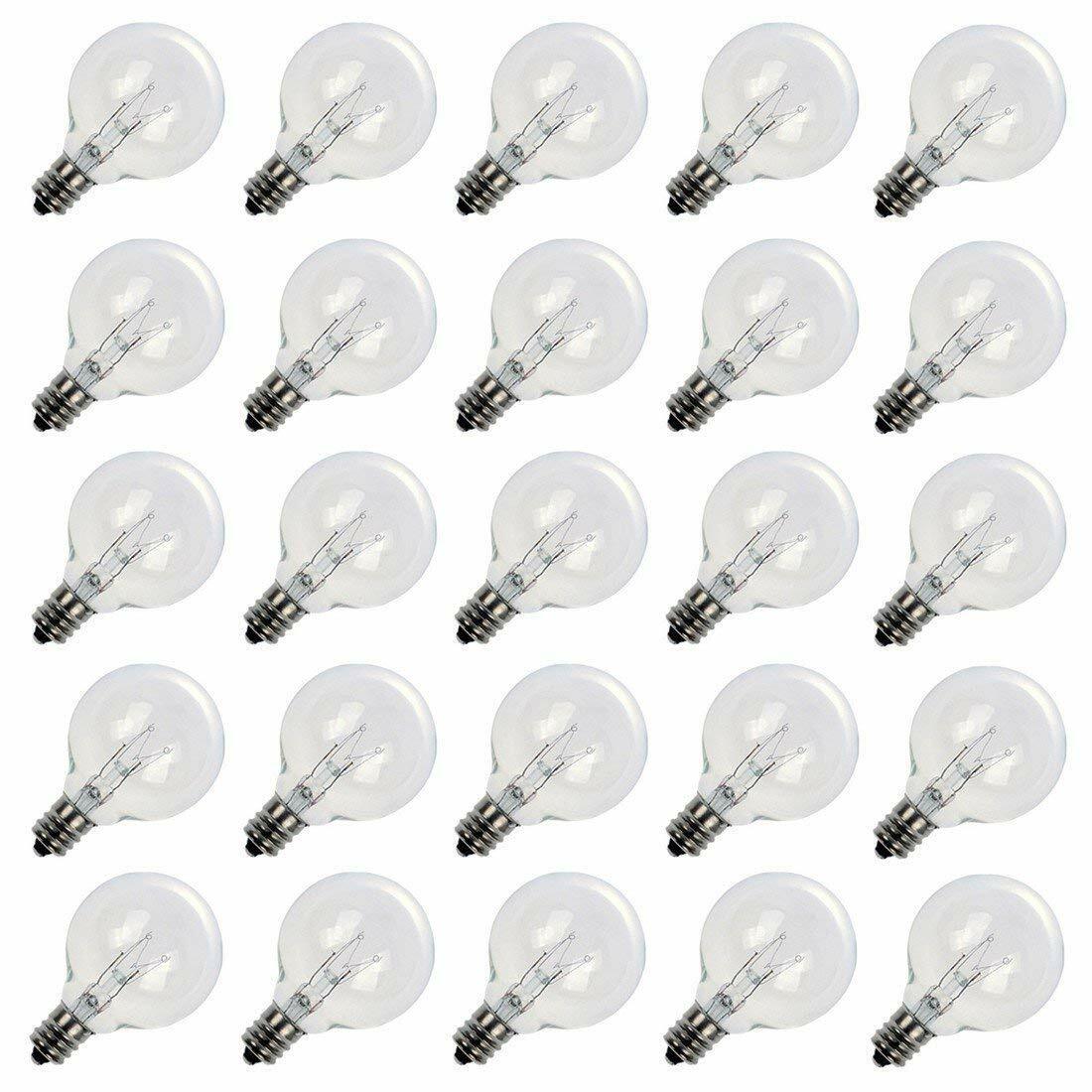 Clear 5W G40 Globe Bulbs for Outdoor String Light Replacement Bulbs