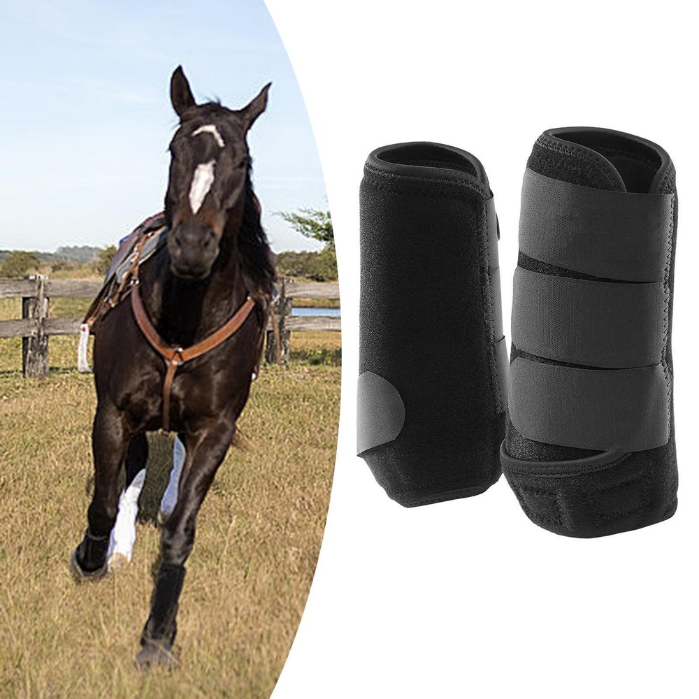 2x Horses Boots Leg Guard Elastic Breathable Lightweight Shockproof Adjustable [