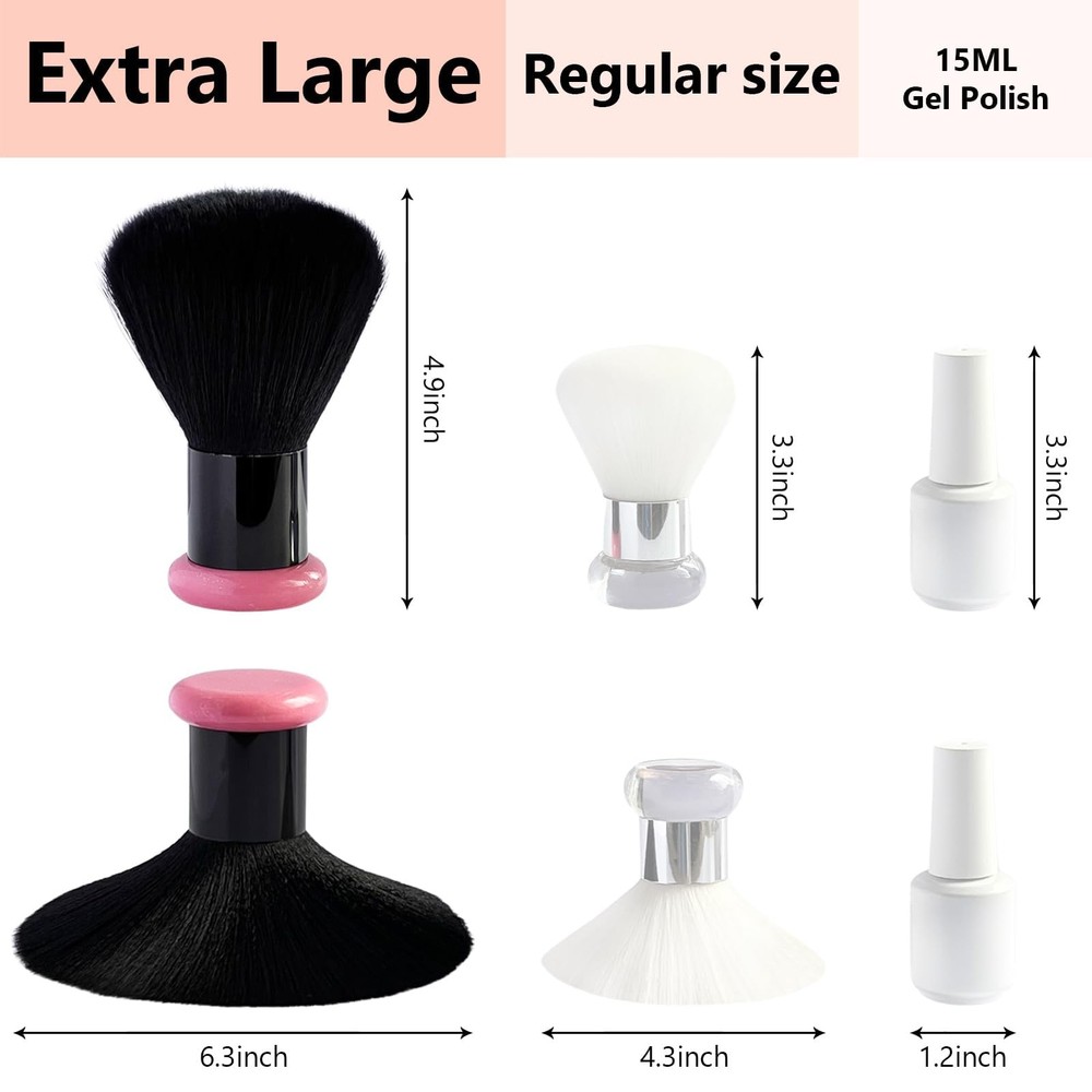 Extra Large Dusting Brush for Acrylic Nails, Power Remover – Soft Fluffy Bris...