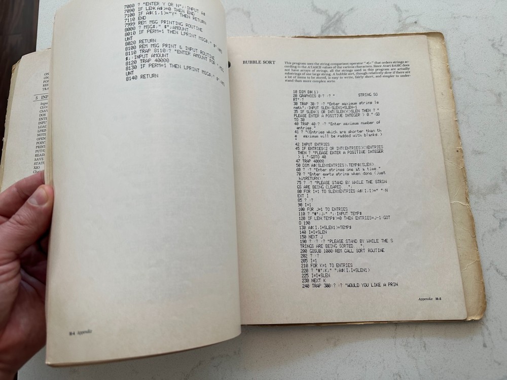 Atari 400/800 Personal Computer BASIC Reference Manual Vintage Computer Book