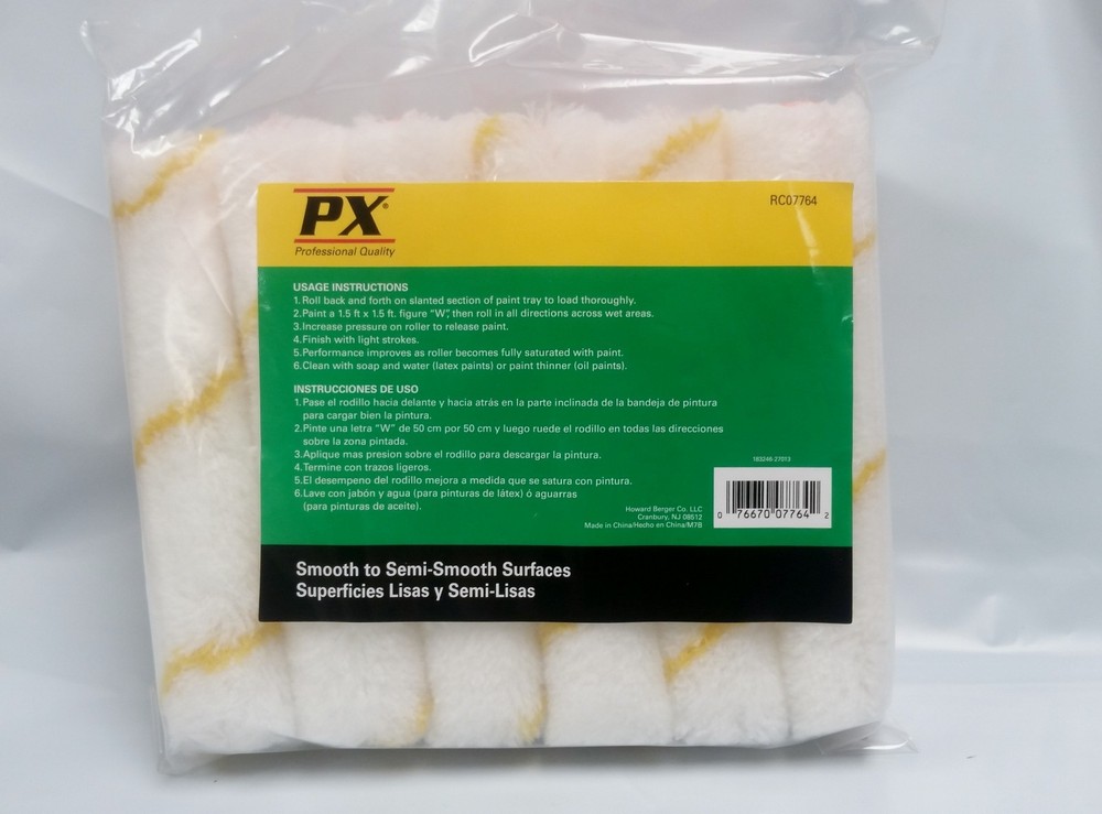 6" Paint Roller Cover #RC07764, Contractor Pack, 12 Rollers