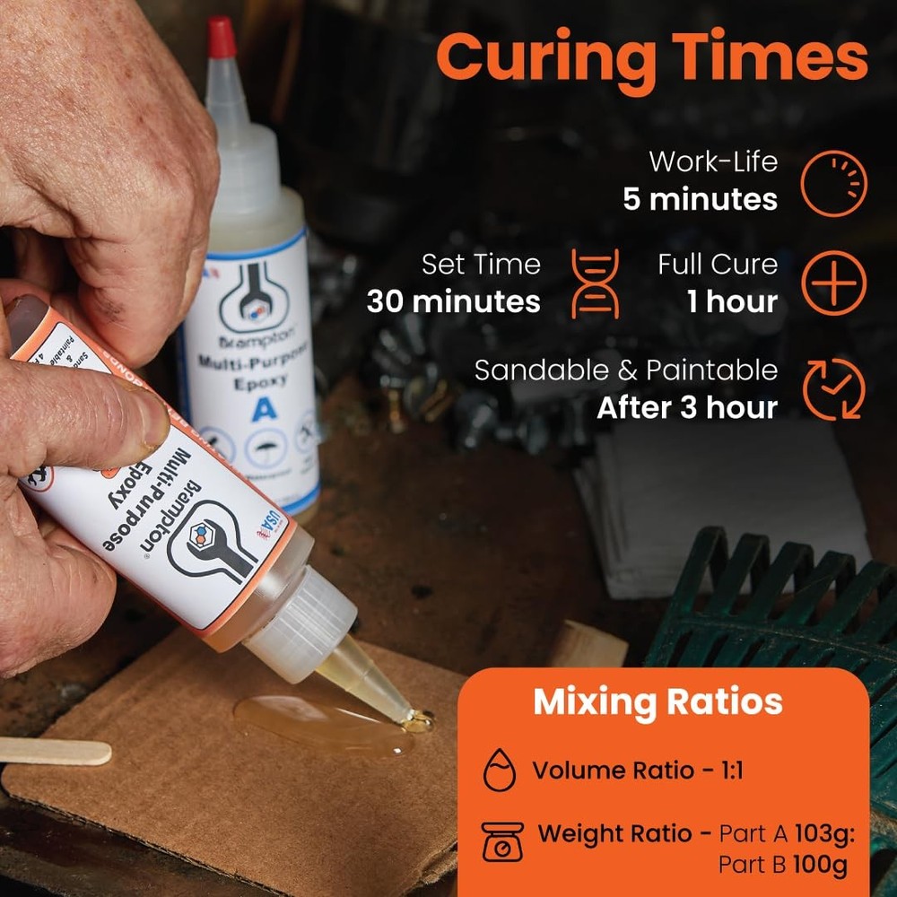 Multi-Purpose Epoxy, Quick 30-Minute Set, Waterproof 2-Part Epoxy Glue Kit