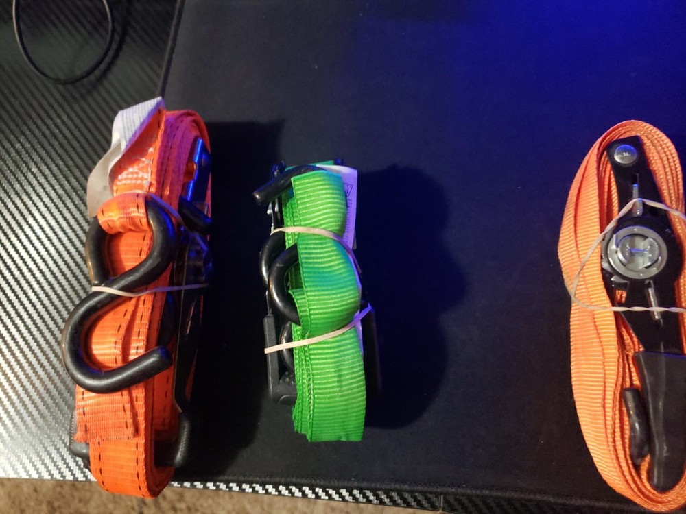 4 Pack 1 Inch Ratchet Straps. With Hooks