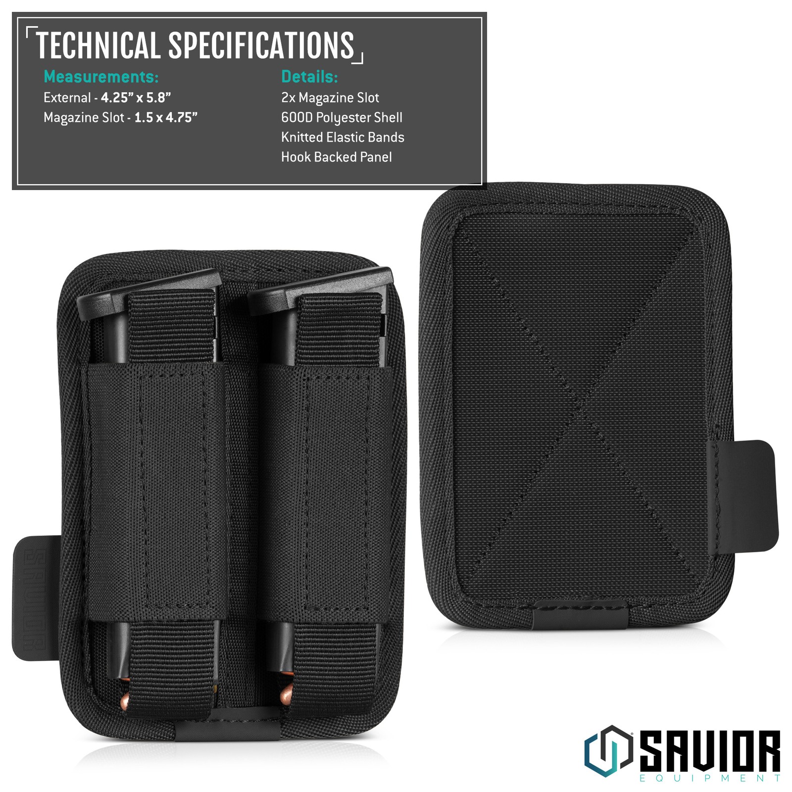 [Hook-Panel] Tactical Open-Top Pistol Mag Pouch Holder Handgun Magazine Carrier