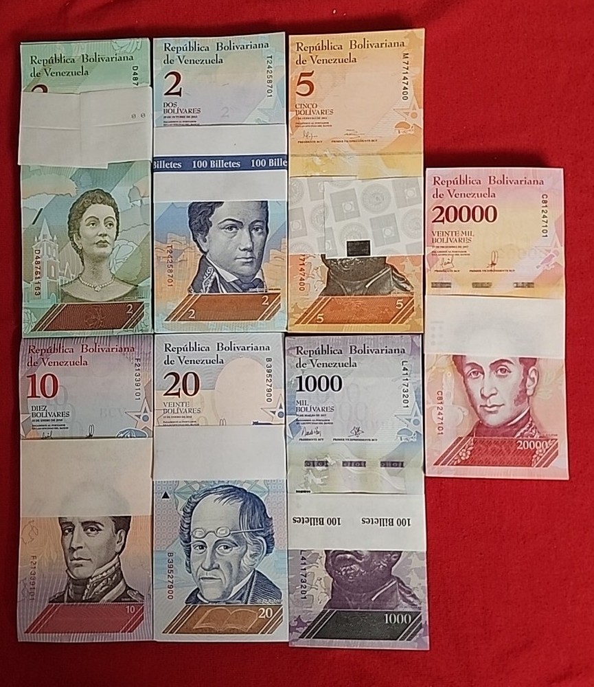 Venezuela (7 Pcs Set) x 100 Pcs Bundle, Different Years Unc Total 7 00 Pcs
