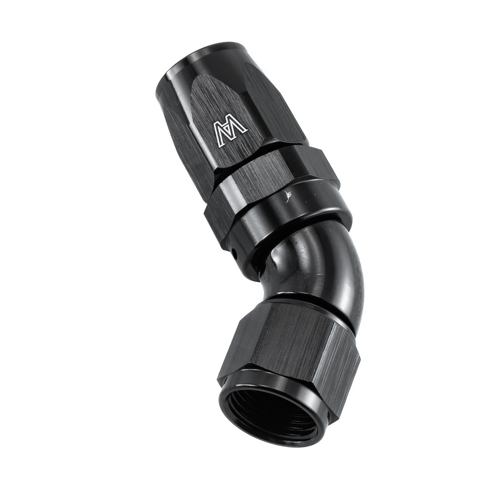 -AN8 45° Full Flow Hose End Fitting 100 Series Braided,Black