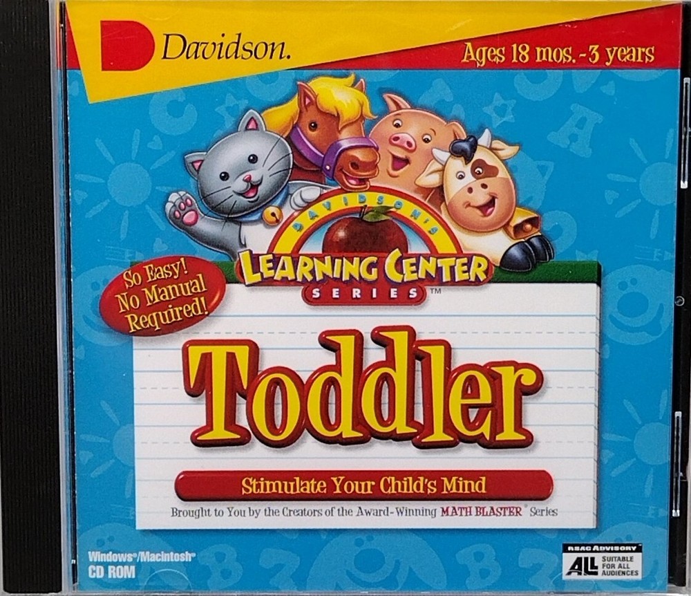 Davidson Learning Center Toddler (PC Windows/Mac) CD ROM - CIB - Works!!