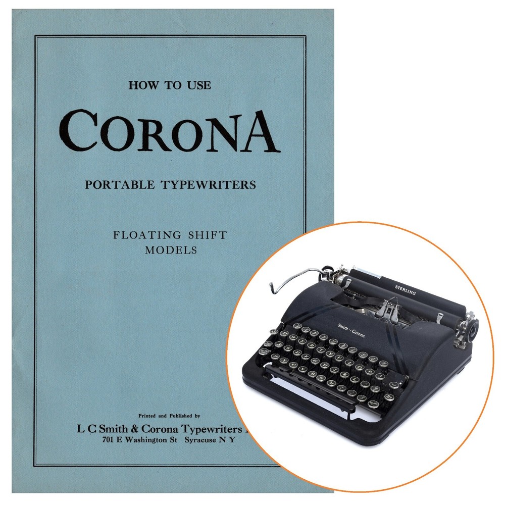 Smith Corona Floating Shift Typewriter Instruction Manual Repro User Portable