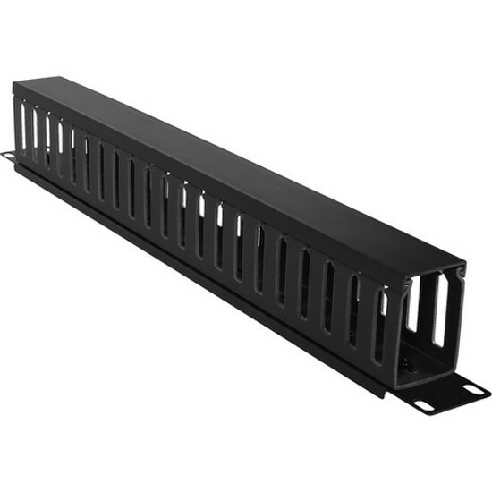 1U 19" Network Rack Mount Horizontal Cable Manager Finger Duct Panel w/Cover