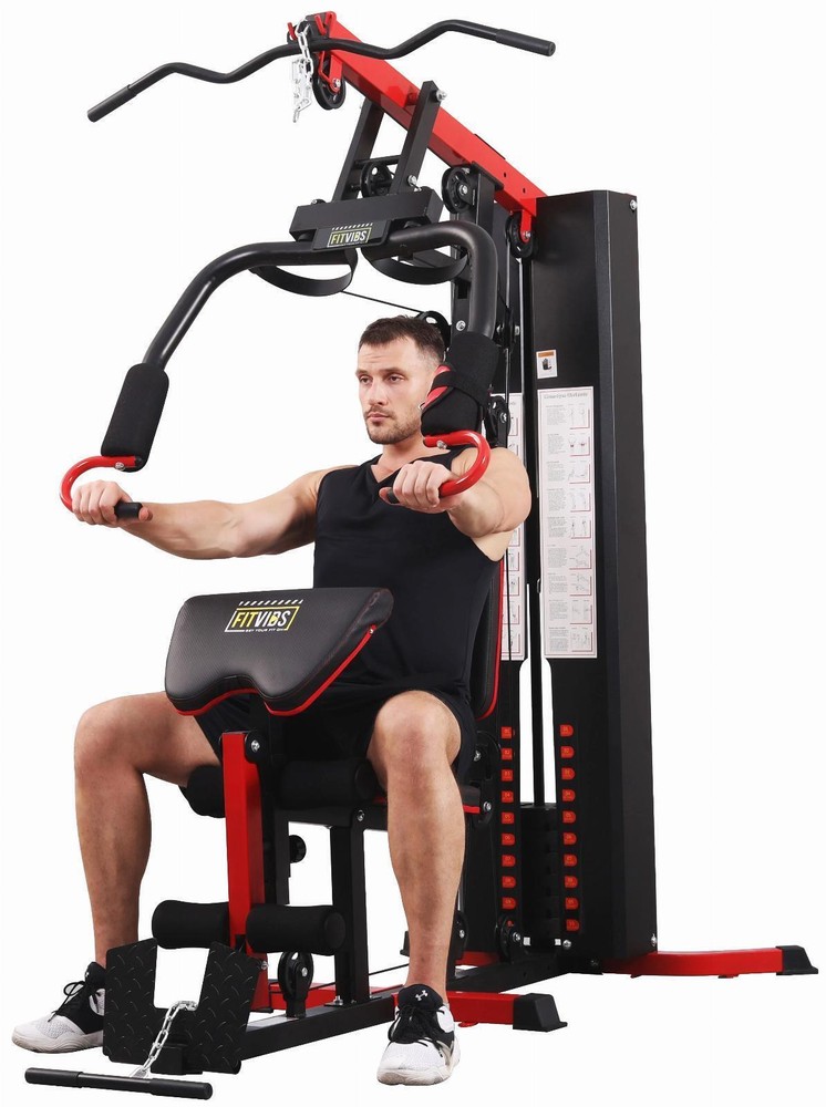 Fitvids Home Gym Exercise System Machine Total Body Workout 122 Lb Weight Stack