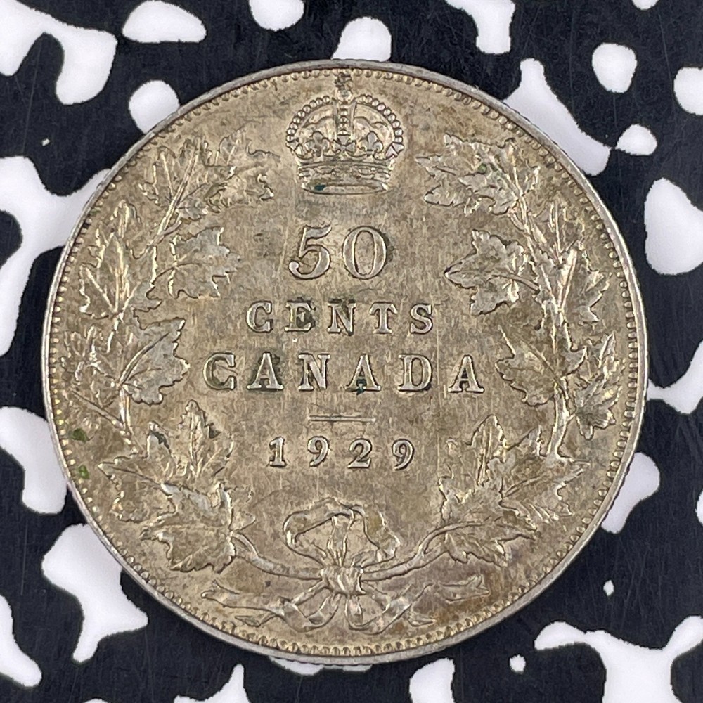 1929 Canada 50 Cents Lot#JM1268 Silver! Nice!