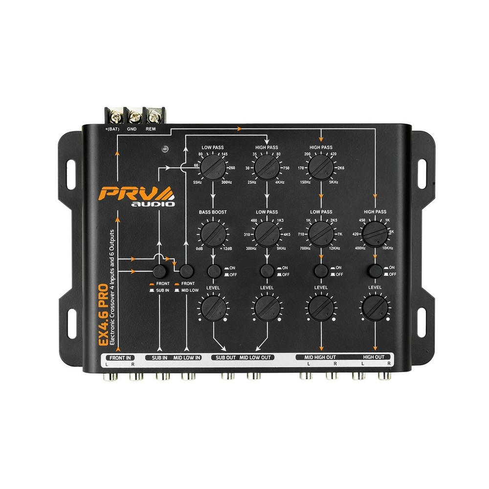 PRV AUDIO EX4.6 PRO 2/3/4-WAY ELECTRONIC/ACTIVE CROSSOVER (4-INPUTS & 6-OUTPUT)