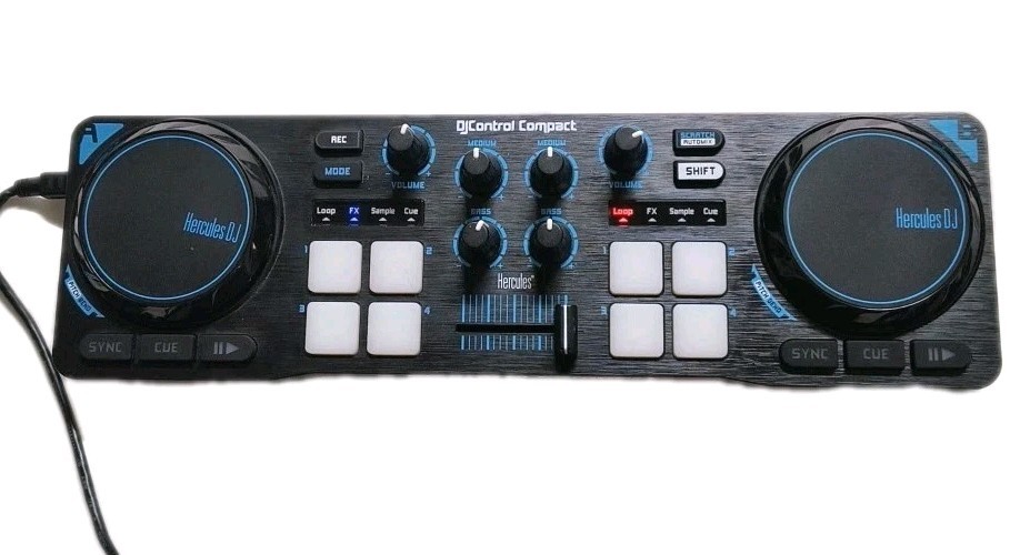 Hercules DJControl Compact Mobile DJ Mixer Controller W USB Cable New *No Box