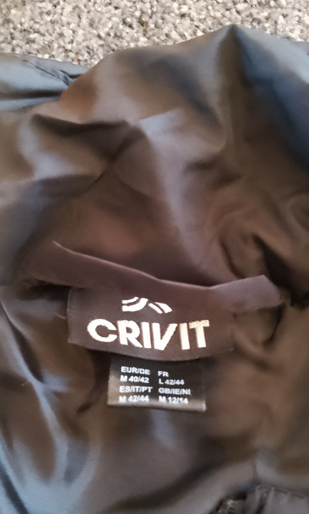 CRIVIT Black Gilet Medium 40/42cm Unisex