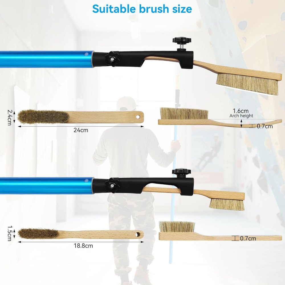 Stick Clip Rock Climbing Brush with Extendable Pole| Angle Adjustable Bouldering