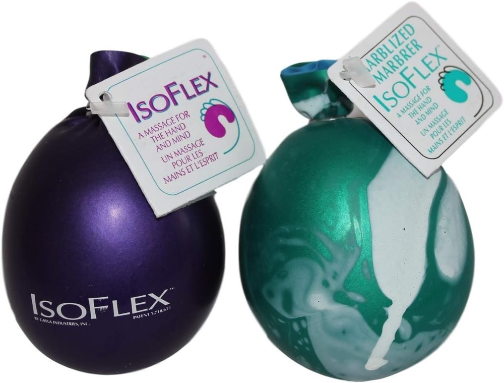 Hand Therapy And Exercise Ball with an e-Book. 2 Pack - One Solid Color And O...