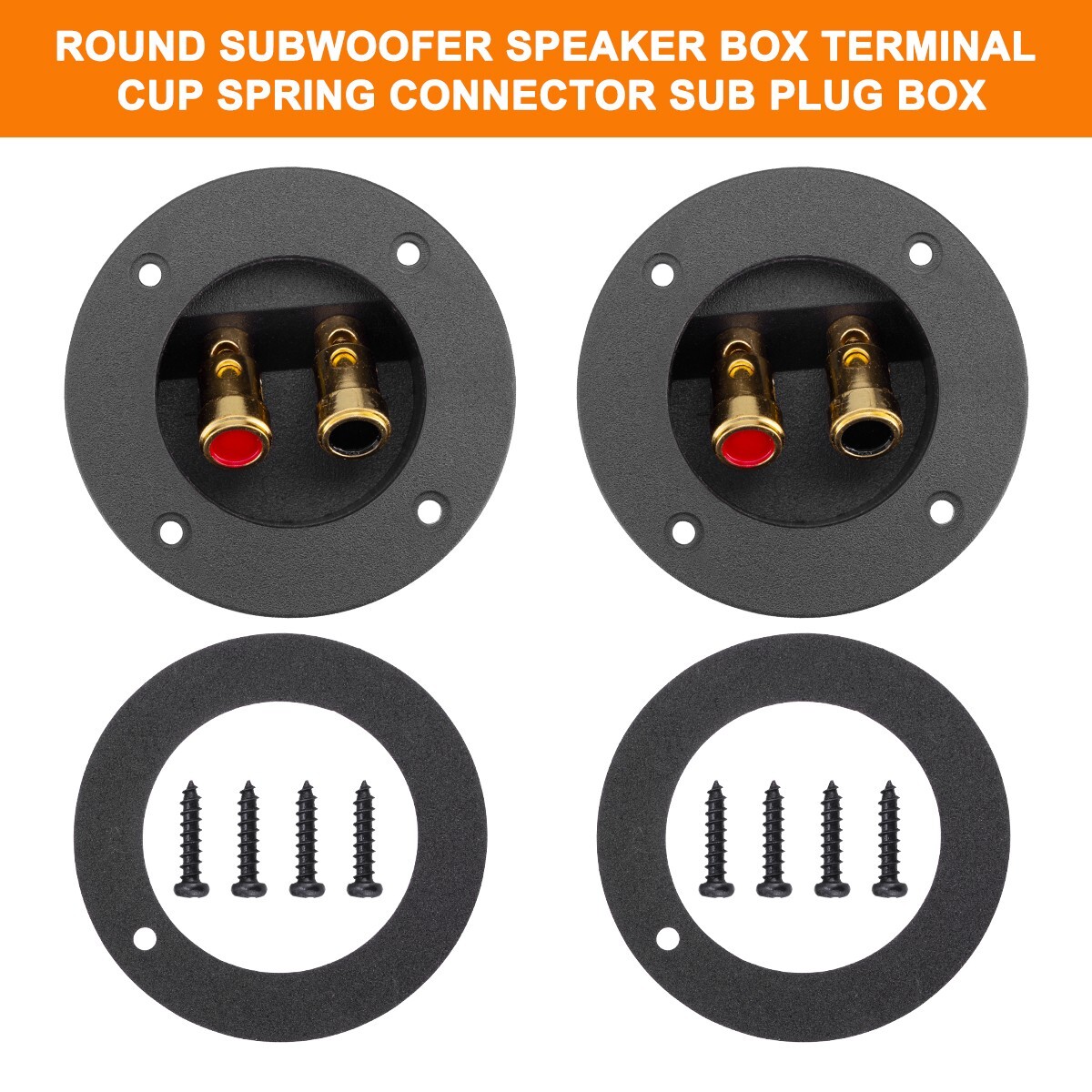 2Pcs Speaker Box Terminal Round Spring Cup Connector Subwoofer Enclosure New