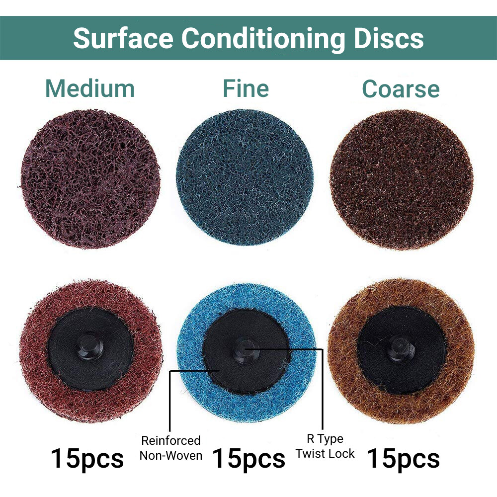 2 inch Roll Lock Surface Prep Conditioning Quick Change Sanding Discs w/ Holder