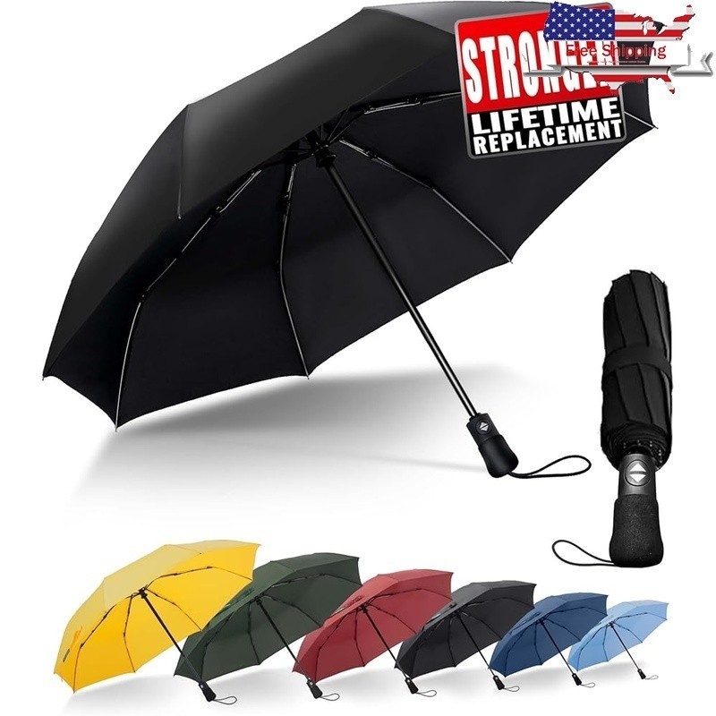 Compact Windproof Travel Umbrella Automatic Waterproof Durable Lightweight New