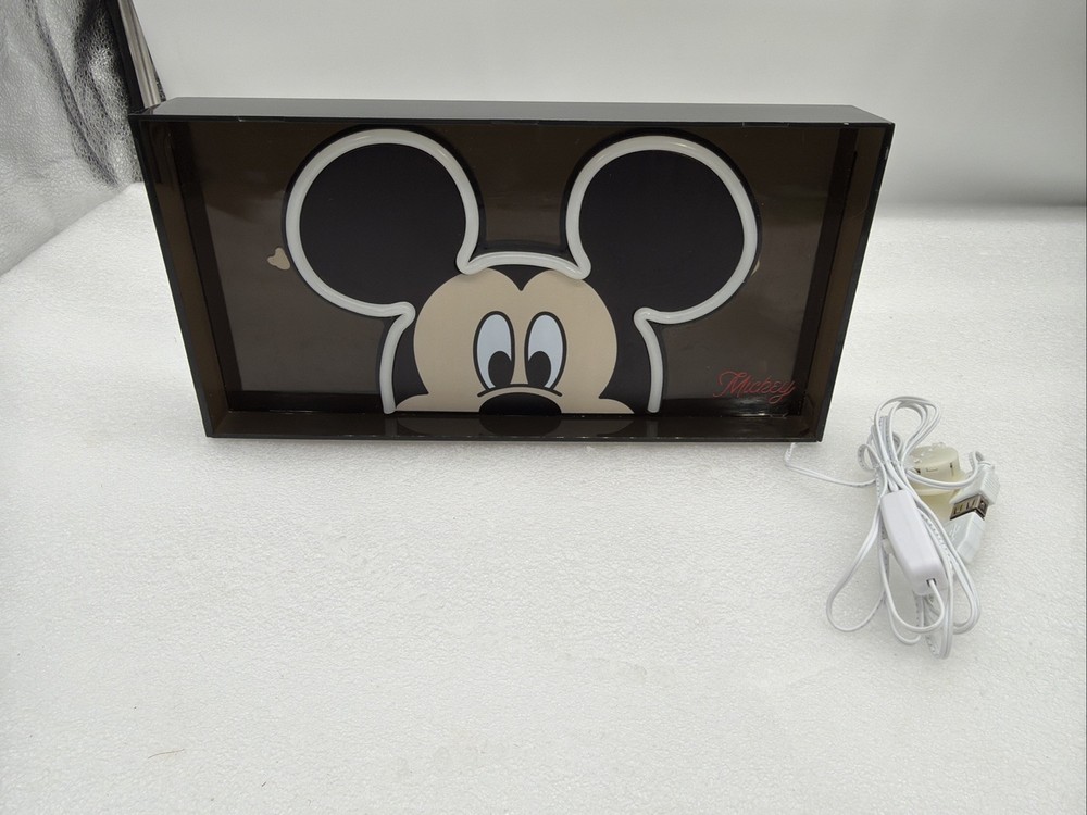 Mickey Mouse LED Neon Light Disney Junior USB Powered Translucent Box EUC!