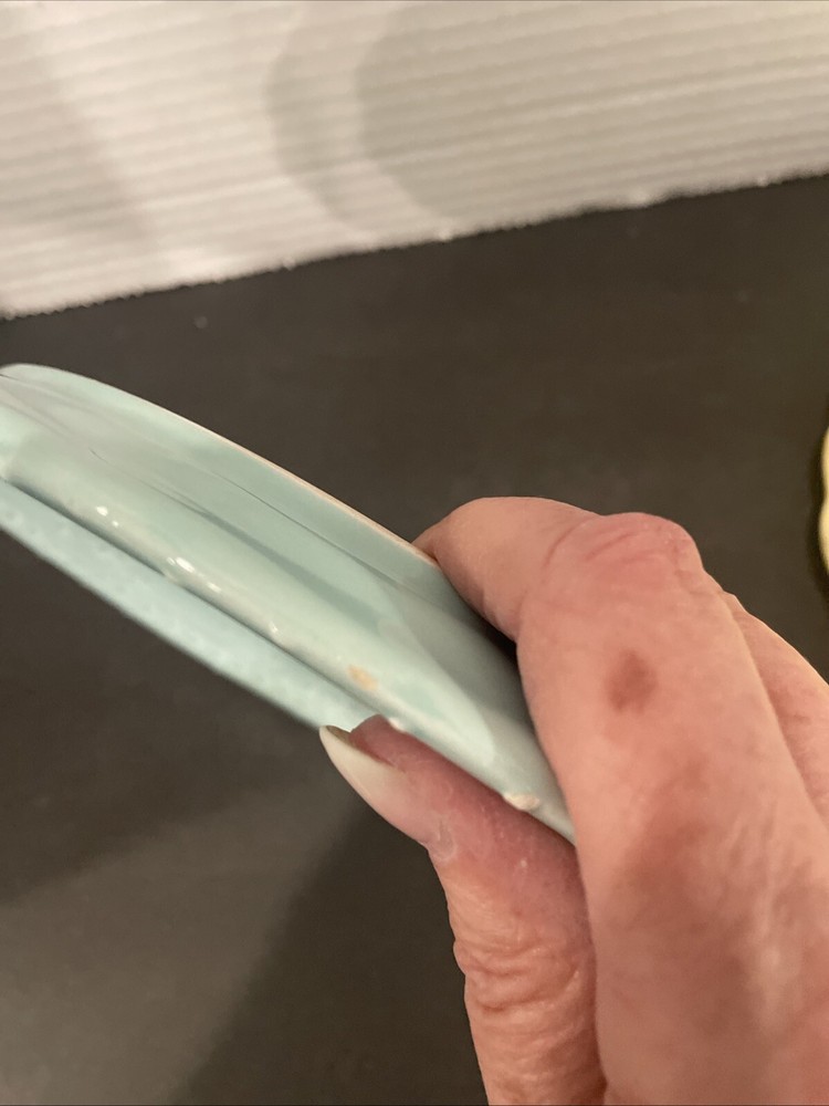Ceramic Easter Egg Shaped Plates- Yellow And Light Blue
