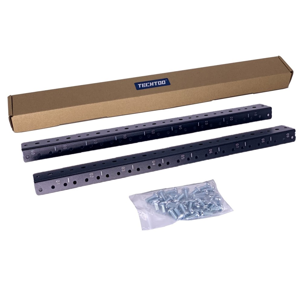 9U Vertical Rack Rail Pair DIY Kit with Hardware for Network Equipment/Server...