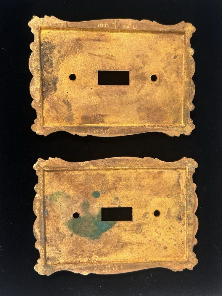HPH Spain Solid Brass Switch Plates Cambron #483 Canopy Ornate Hardware Lot