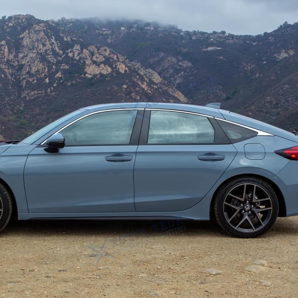 Pre-cut Pillar Posts Door Trim Mirror Molding Cover for Honda Civic 2022-2025