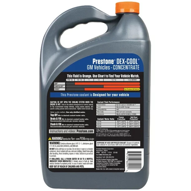 PRESTONE Dex-Cool Anitfreeze/Coolant Concentrate, 1gal