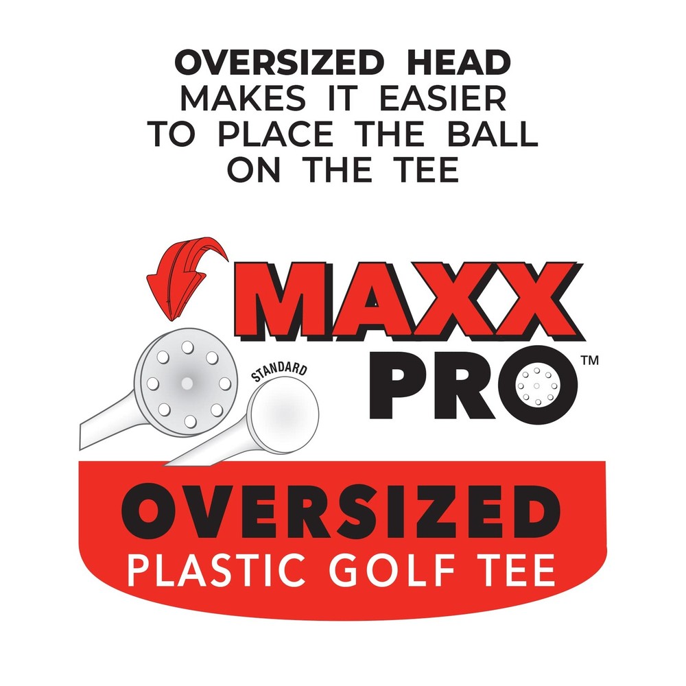 Pride Professional Tee System Plastic Golf Tees - 3-1/4 inch MaxxPro Tee - 10...