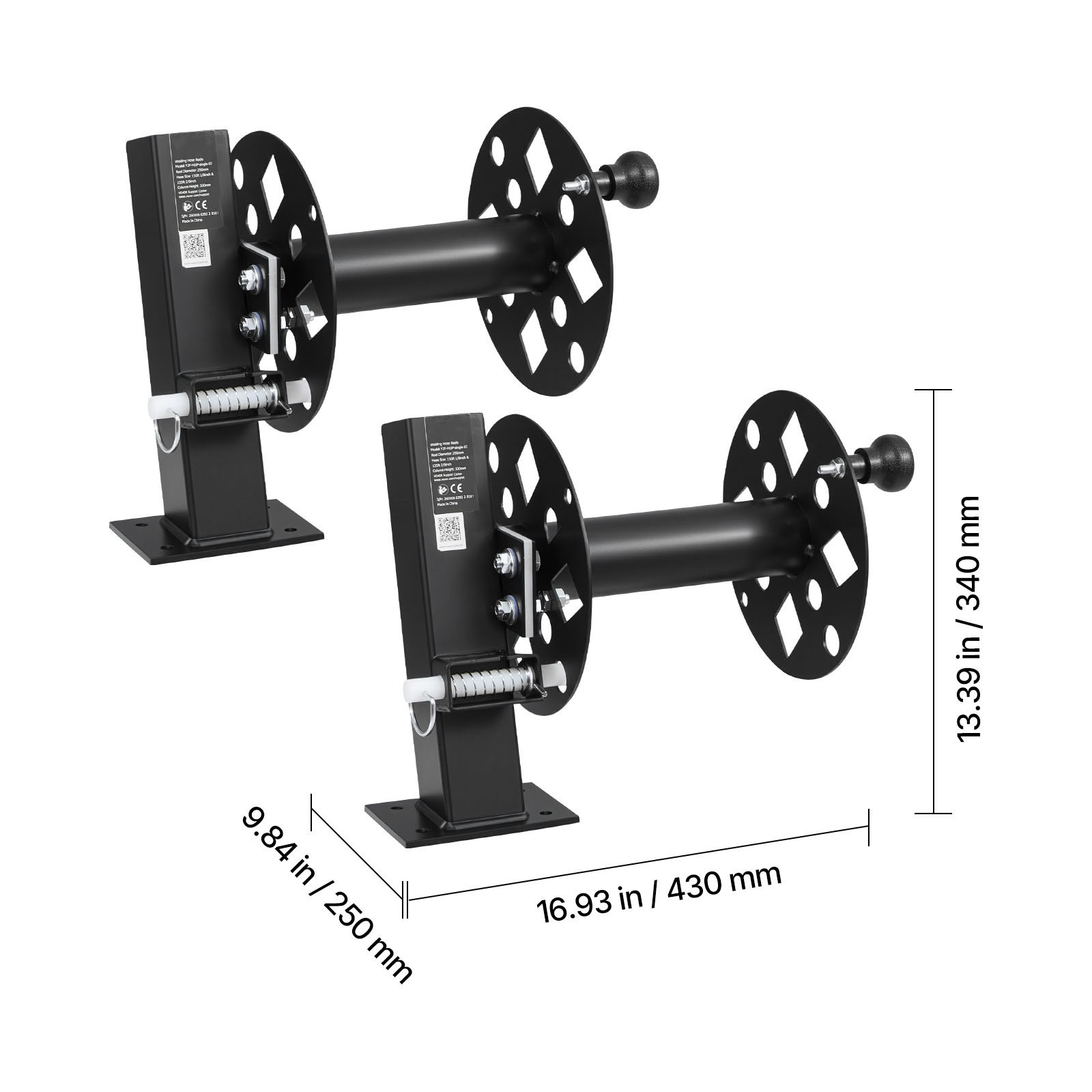Uimoso 2PCS Heavy-Duty Welding Cable Reels for 150FT 1/0 & 125FT 2/0 Cables
