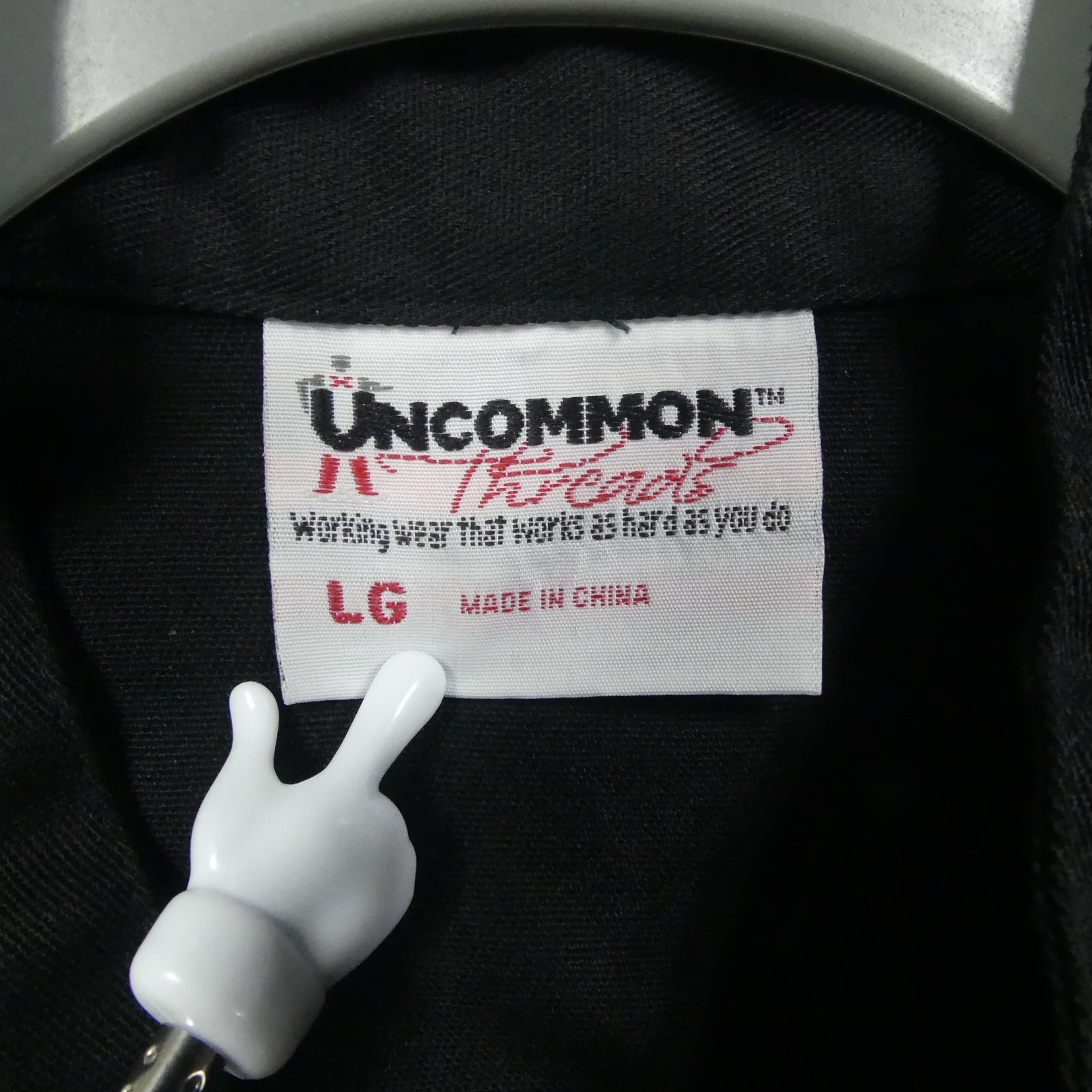 Uncommon Theads Chef Coat Unisex Large Black Short Sleeve 0415