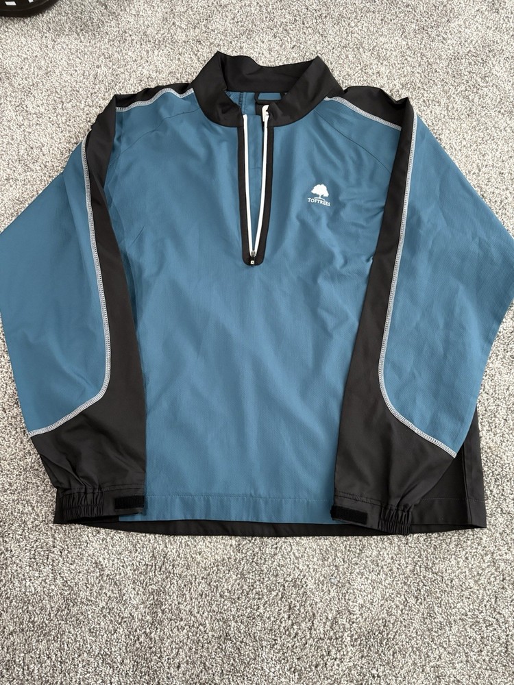 FootJoy Half Zip Pullover Mens Large Blue Performance Long Sleeve Windbreaker