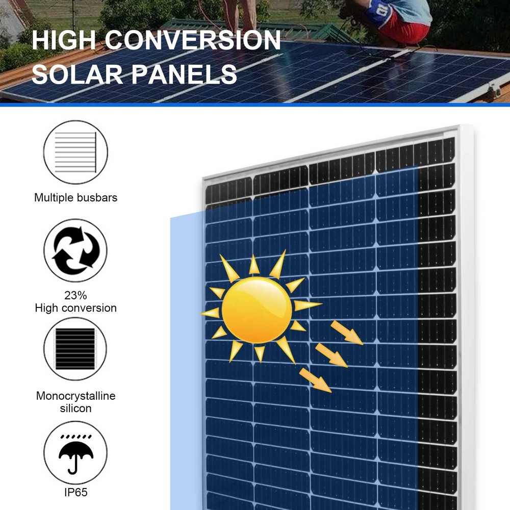 200W 12V Monocrystalline Solar Panel Solar Connectors High Efficiency Module PV