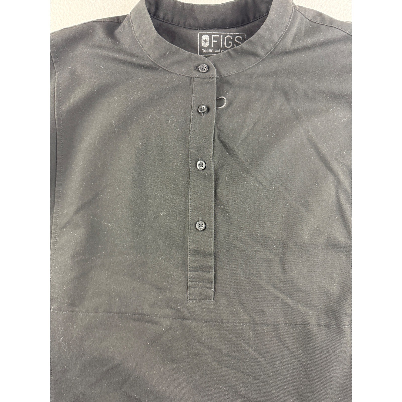 FIGS Technical Collection Black Henley Scrub Top W20SW1017 Womens XXL