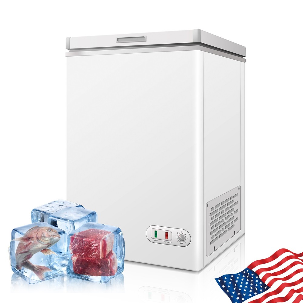 3.5 Cubic Feet Chest Freezer, Compact Design, Adjustable Temp Control