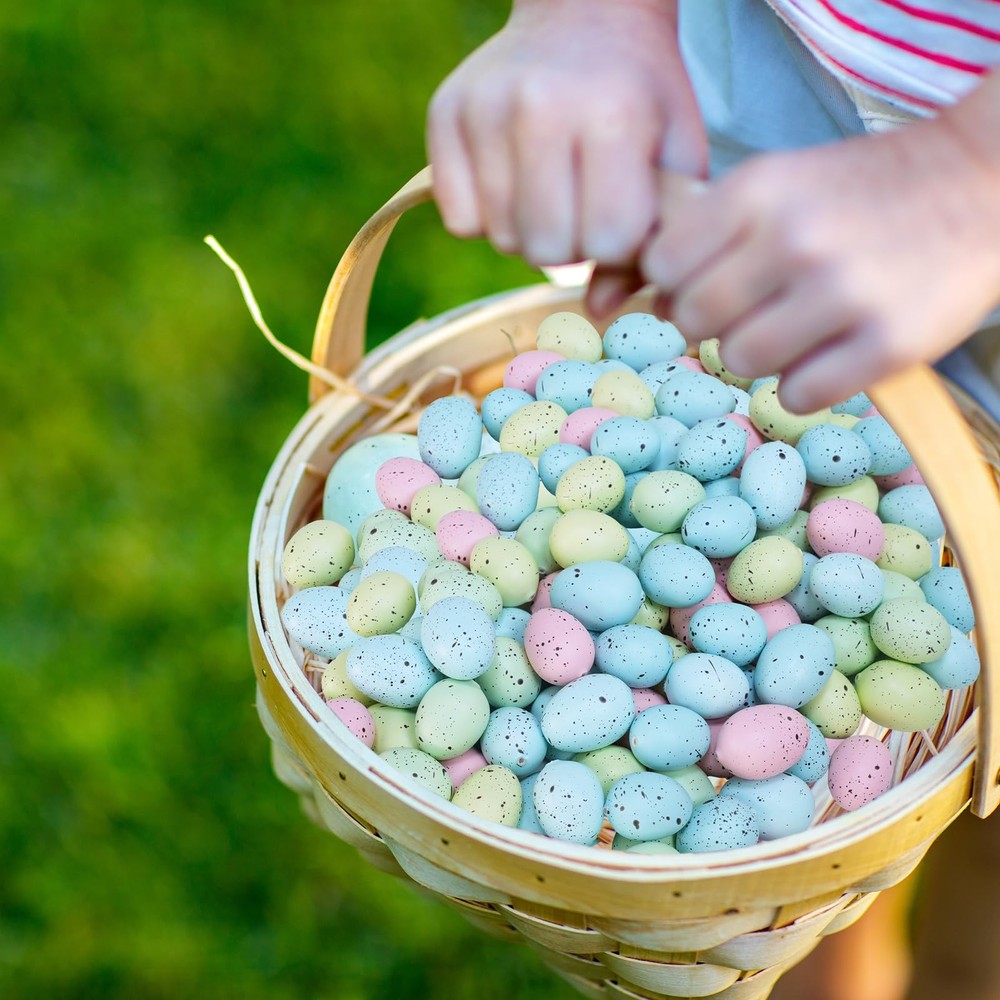 140 Pcs 5 Colors Mini Artificial Easter Eggs Decorative Speckled Eggs Pastel ...