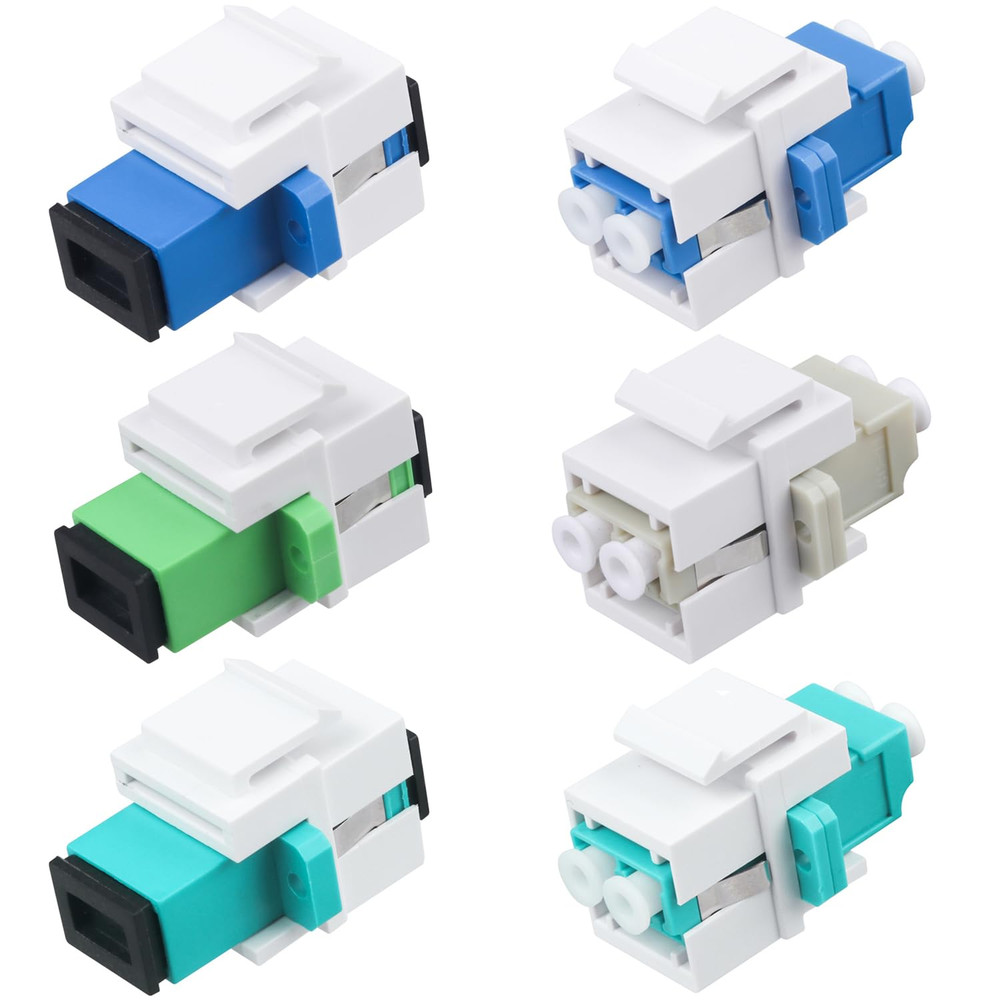 12 Pack Fiber Optic Coupler Keystone Jack Wall Plate Insert for Duplex LC or Sim