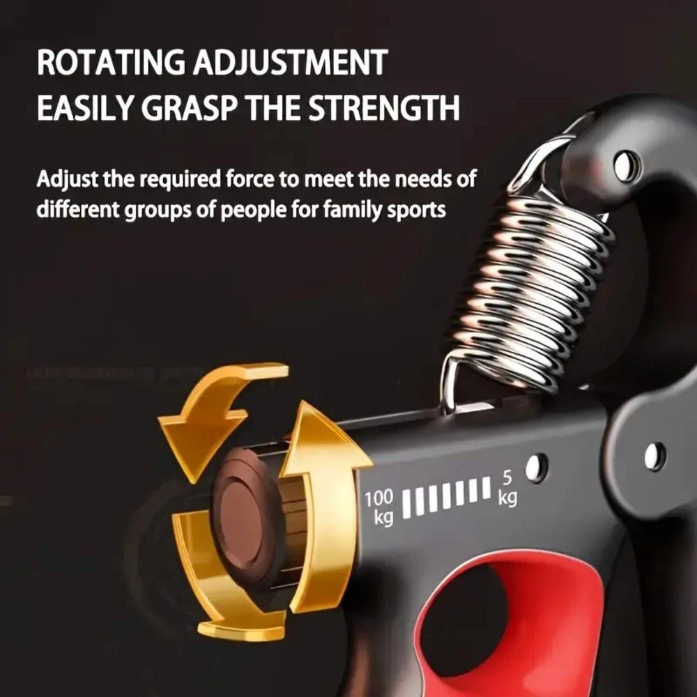 Hand Grip Strength Power Trainer Red Adjustable 11‑220lb Gym Exerciser