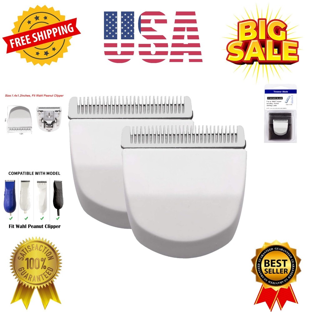 2PCS White Professional Clippers/Trimmers Snap On Replacement Blades Compatib...