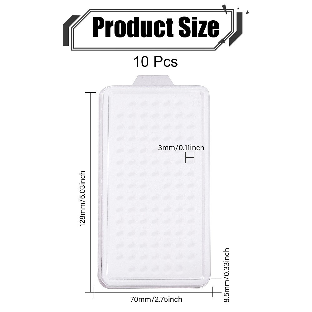 10sets 100-Hole Rectangle Plastic Loose Gems Storage boxes Loose